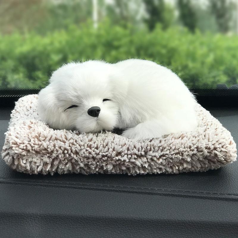 Car Dashboard Ornaments Decor Cute Simulation Plush Cats Dogs Toy Automobiles Decoration Interior Children Gift Auto Accessories