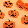 6pcs/set Felt Pumpkin Coaster Halloween Beverage Coaster Orange Black Anti Slip Heat-resistant Coaster Halloween Party Decoration LS