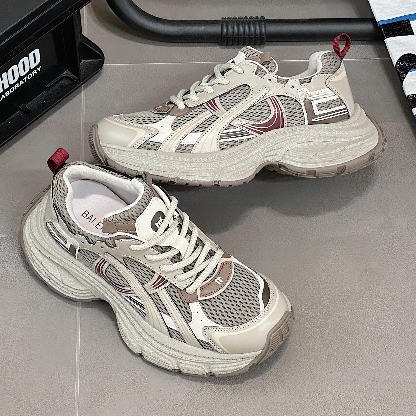 

Женские осенние кроссовки 2025 года с легкой толстой подошвой и папиным силуэтом - Универсальная повседневная обувь для бега Size 39