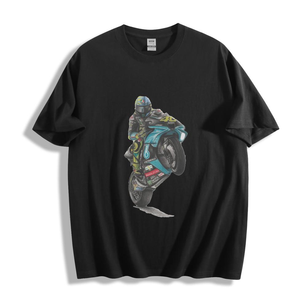 Teal Stunt Legend T-Shirt - Vibrant MotoGP Art Unisex Tee