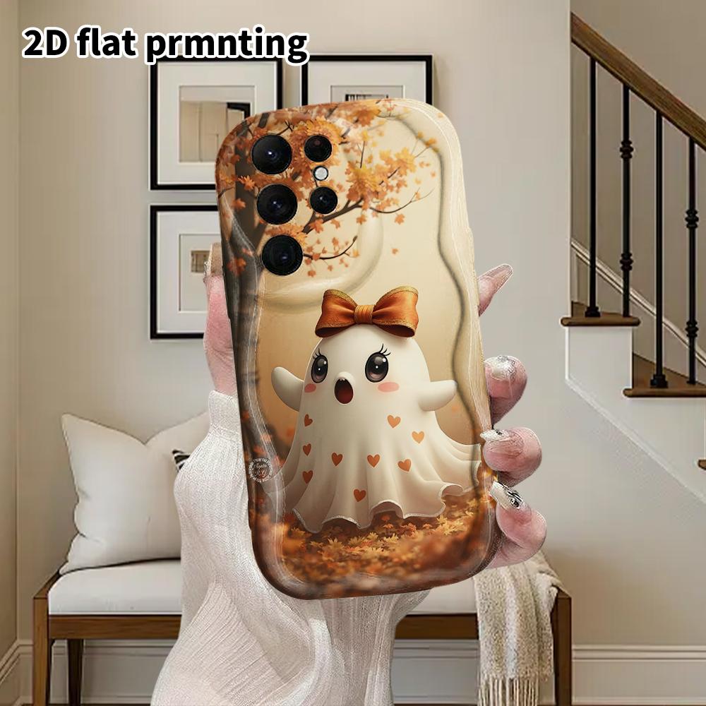 Phone Case: 2D Flat Samsung Galaxy A34 A35 M05 M06 S20 S22 S21 FE Plus 5G Protective Case, Couples Style, Falling Maple Leaves, Christmas and Hallowee