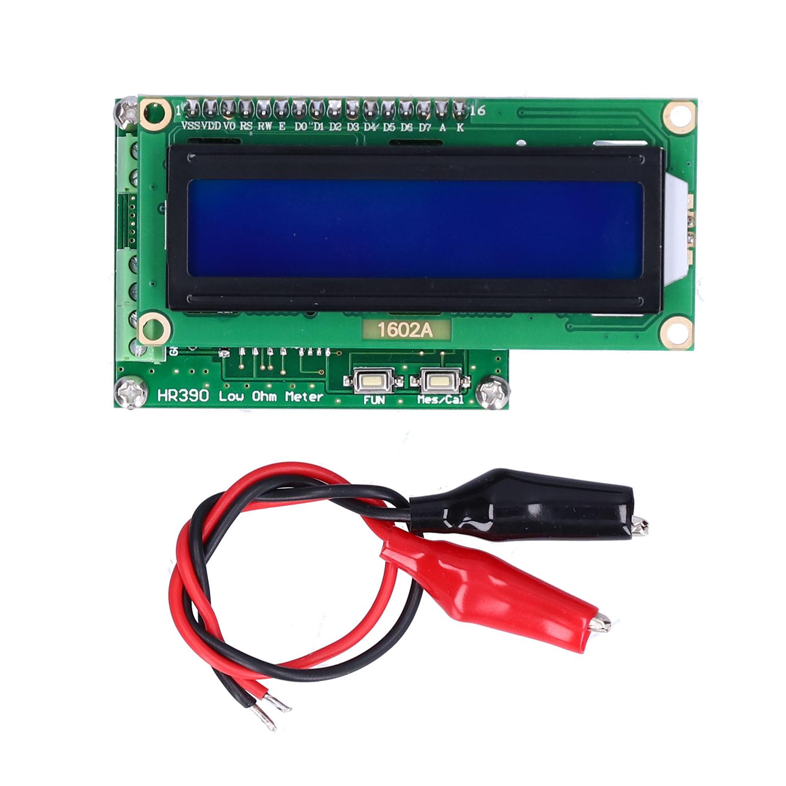 

Low Resistance Ohmmeter Milliohm Meter Accurate Capacitance Tester HR390 with Crocodile Clip