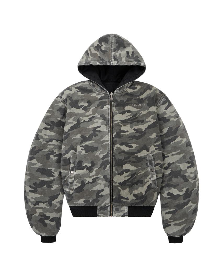 Aakam Camouflage Reversible Puffer Jacket (Black)
