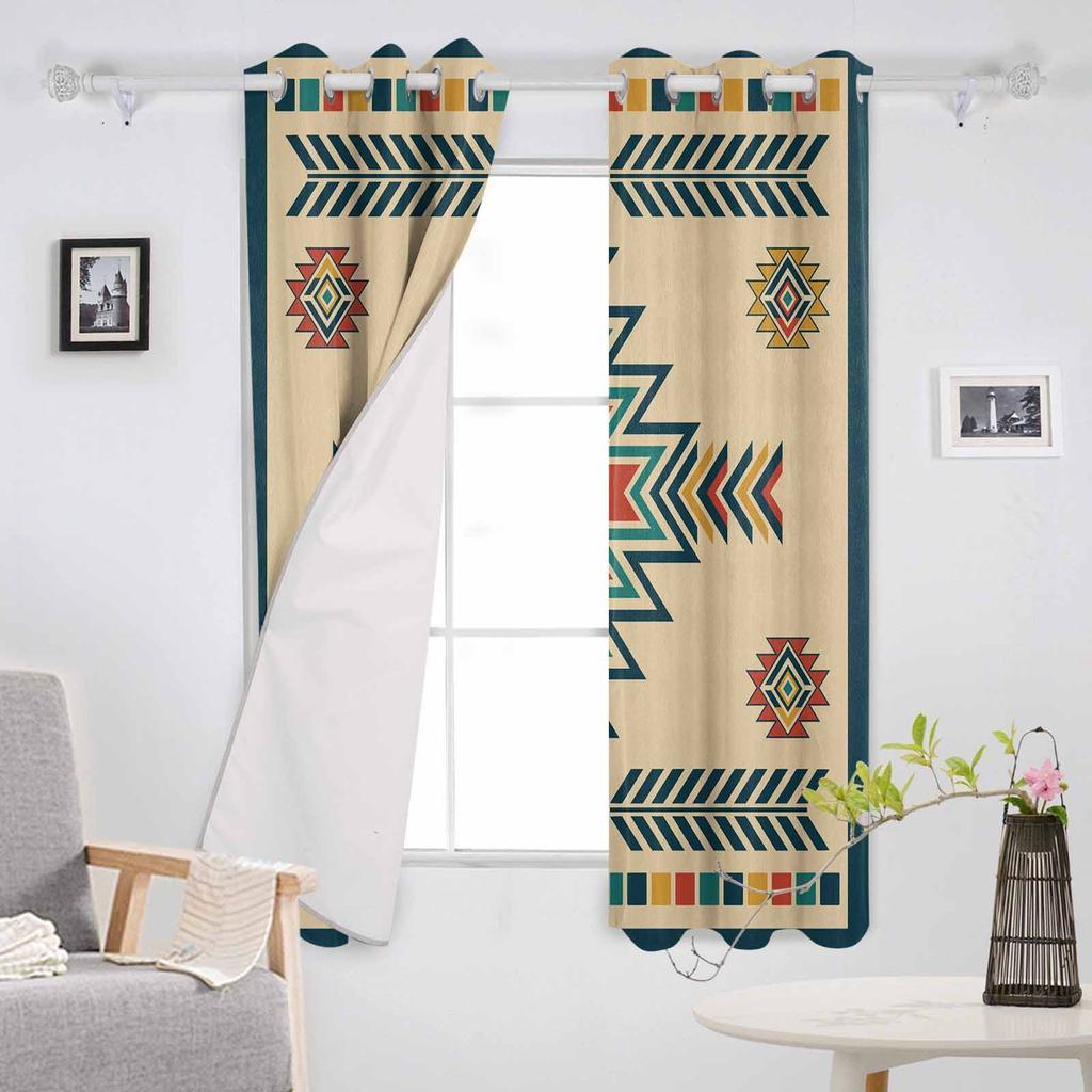 Bohemian Aztec Moroccan Rural Farmhouse Blackout Curtains For Living Room Bedroom Printed Window Treatment Drapes Home Decor