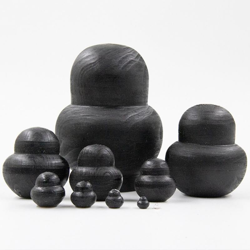 Matryoshka Russian Nesting Doll Set of 10 Handcrafted Wood Figurines Decors Penguins Craft for Display Dolls