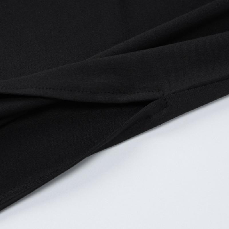 Elegant Slim Fit Long Sleeve Sexy Backless Dress Women Summer Slit Casual High Waist Black Long Dresses Women Fashion Stand Collar Party Dress 26443