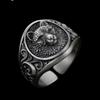 Little Wolf Head Ring Men's Trendy Ins Retro Single Index Finger Domineering Trendy Men's Open Ring