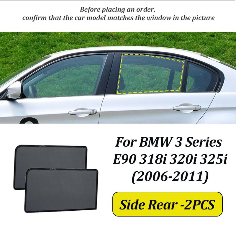 LINNUNU For BMW 3 Series E90 318i 320i 2006-2011 Magnetic Car Sunshade Window Curtain Mesh Block Sunlight Interior Accessories