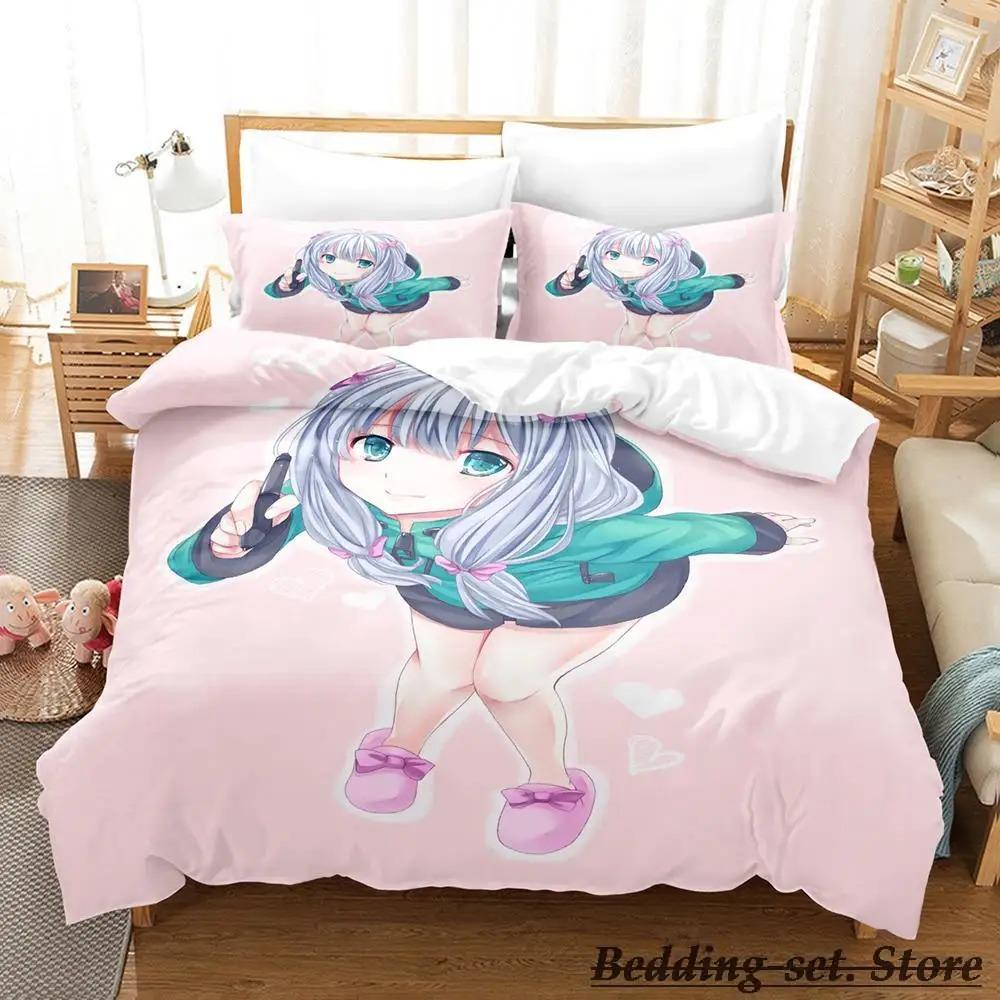 Sagiri Izumi Anime Bedding Set Single Twin Full Queen King Size Duvet Cover for Adult Kid Bedroom Decor