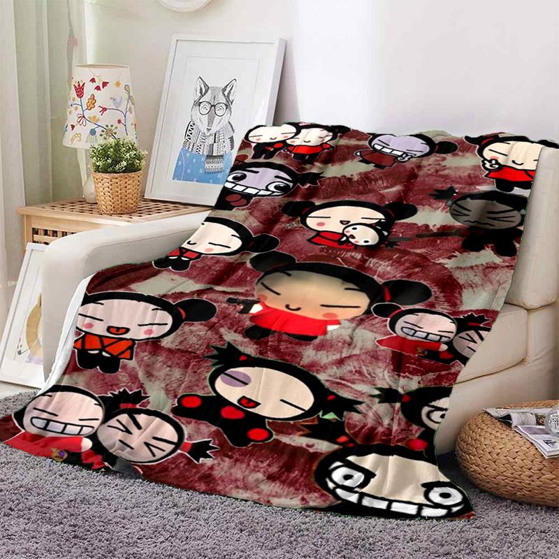 Chinese Doll P-Pucca Garu Blanket 3D Printed Cute Anime Cartoon Character Blanket Sofa Cover Blanket Air Conditioner Bed Sheet
