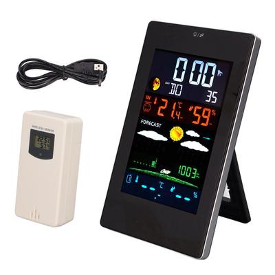 Meteorologická stanica Monitorovanie vlhkosti a teploty Napájaná cez USB Funkcia hodín s predpoveďou počasia Domov