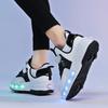 Deform Roller Skate Shoes Professional Double Row 4-Wheel Skates Youth  Men Women Parkour Runaway Sneakers With 4 Wheels Shoes