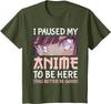 I Paused My Anime To Be Here Otaku Anime Merch Tshirt Summer 100 Cotton Printed T Short Sleeve Oversized Graphic T Shirt Top