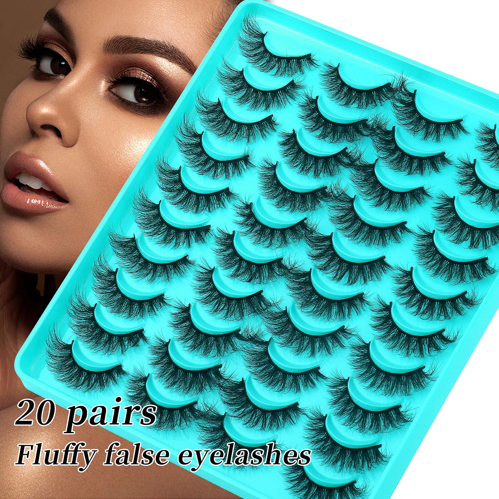 

20 Pairs Of Fried False Eyelashes Multi-Layer Dense Cross High Imitation Mink Eyelashes