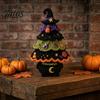 Handmade Yarn Projects Halloween Tree Crochet Kit, DIY Black Cat Pumpkin Witch Supplies with Tools Hat Ghost Crafting Kit for Holiday Home Decor, Gift