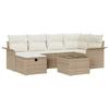 Garden Sofa Set 7 Pieces Beige and Cream Poly Rattan