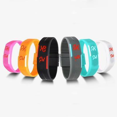 Men Women Fashion Silicone Red LED Sports Bracelet Touch Digital Wrist Watch