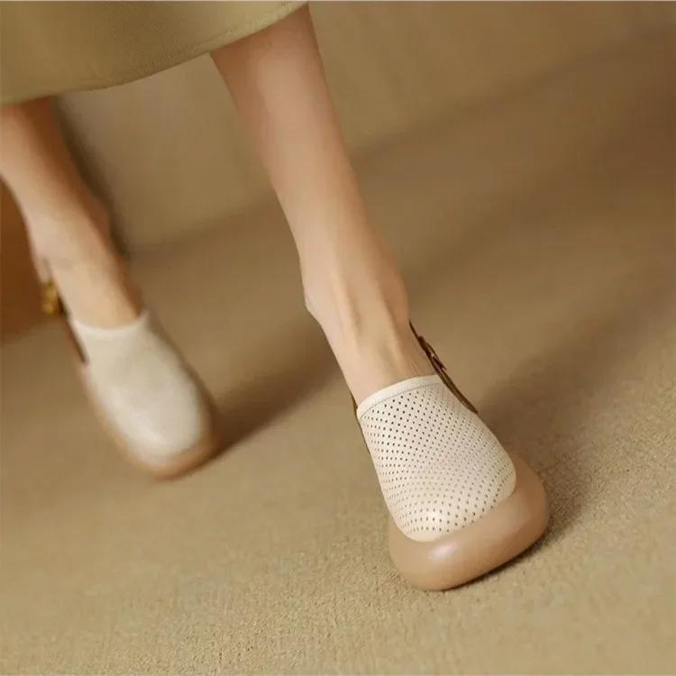 Fashion Mesh Women High Heels Sandals Platform Shoes Mules Slingback Slippers Retro Dress Fashion Chunky Pumps Famous Brand