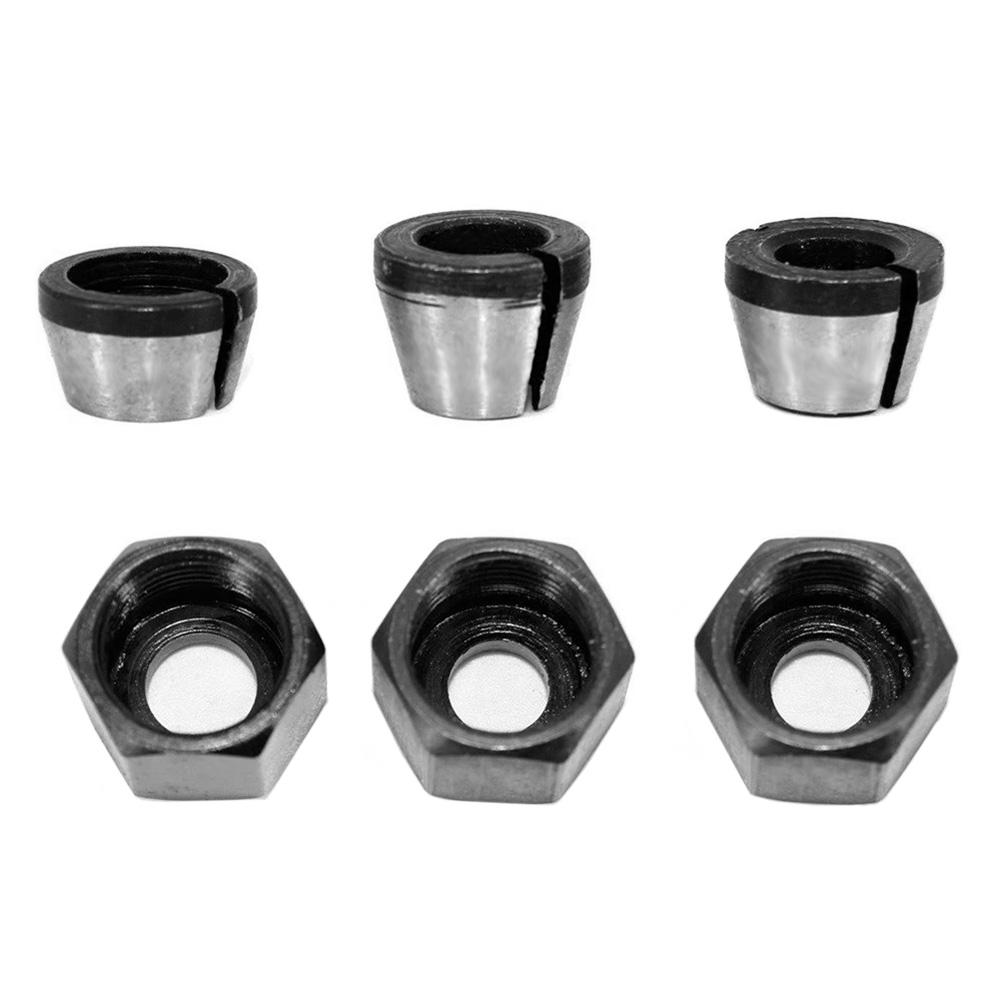 

6/12Pcs Set 6mm Or 6.35mm Or 8mm Collet Chuck With Nut Engraving Trimming Machine Electric Router Milling Cutter Accessories