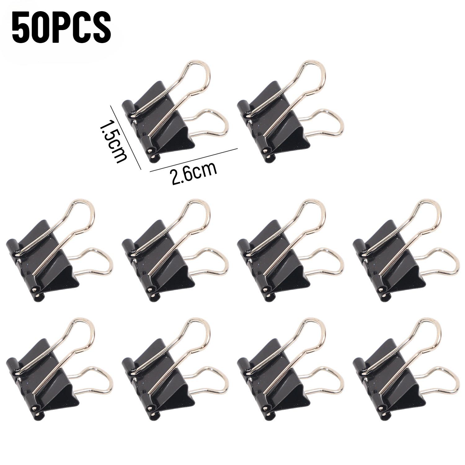 50-10 STKS Klemmen Bestand 15MM Metalen Papierklem Voor Tekst Document Foto Kaart Opbergklem Kantoor School Schrijfwaren