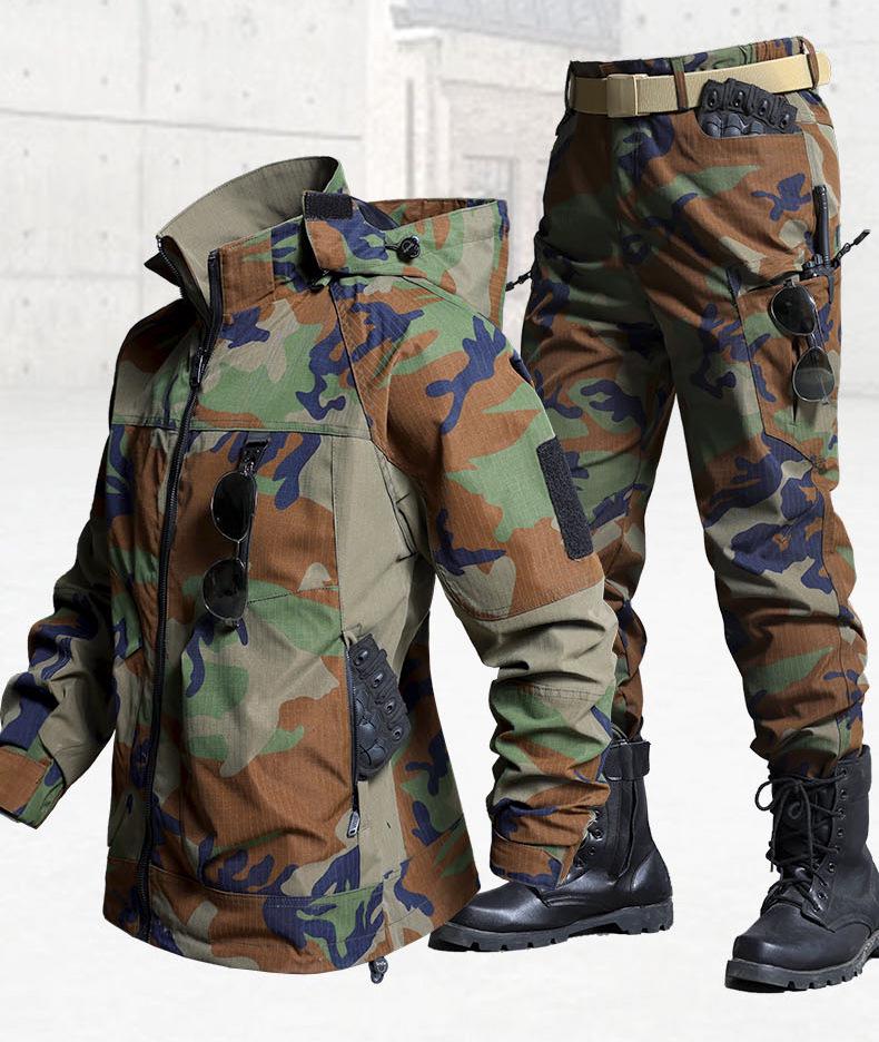 Unisex Wear-Resistant Camouflage Suit: Spring/Autumn Workwear Jacket, Plus Size, Lined for Labor Protection and Mountaineering