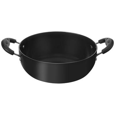 Kadhai Fundo Profundo Anodizado Duro (2,5 litros), Alumínio, Preto