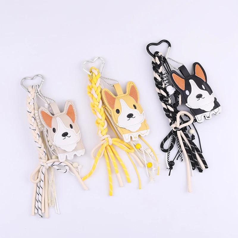 Creative Cute Pet Lanyards Cute Corgi Husky Heart-shaped Keychains Fashionable Versatile Bag Pendants Handmade Fun Small Gifts