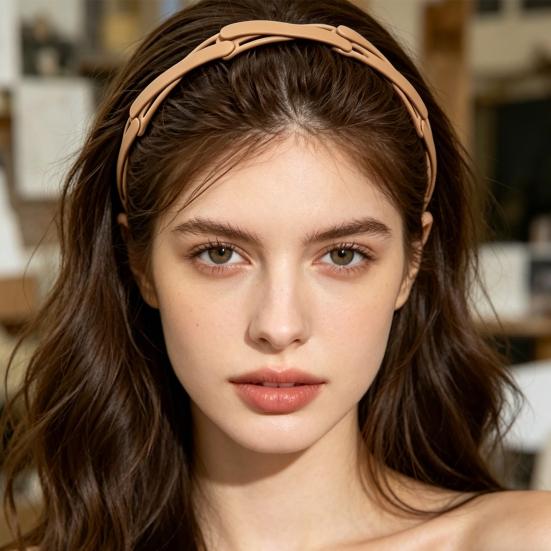 Women Headband Foldable Stretchy Portable Travel Hair Hoop Pure Color Anti-slip Teeth Bang Headband