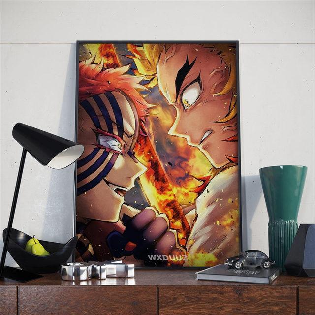 Japanese anime poster, demon killer, family bar, cafe, decorative art painting, interior poster