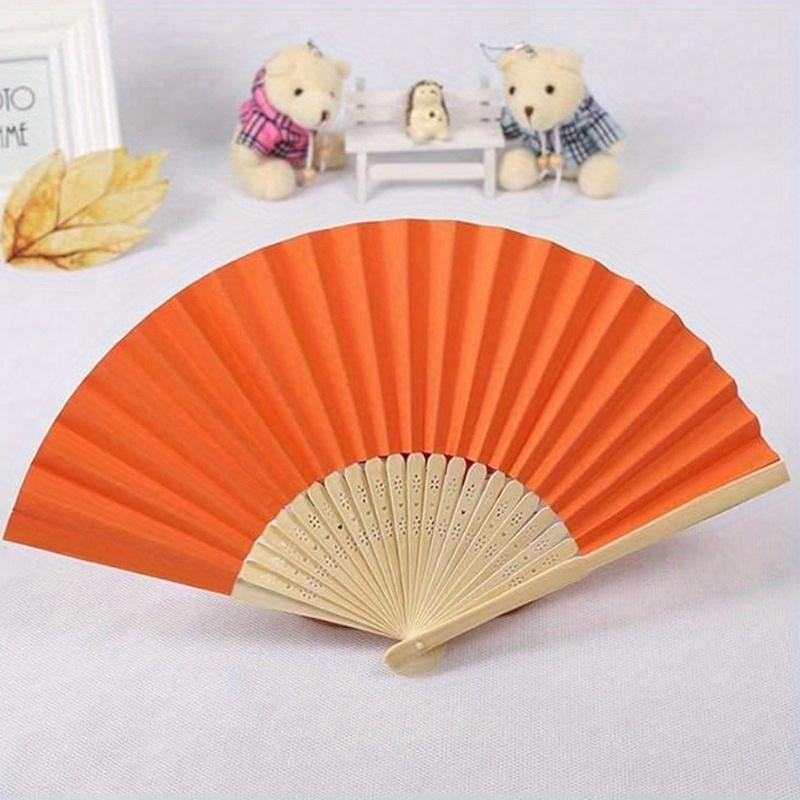 Vintage Handheld Foldable Paper Fan, Portable Bamboo Fan with Foldable Paper Cover - Perfect Summer Accessory for Staying Cool