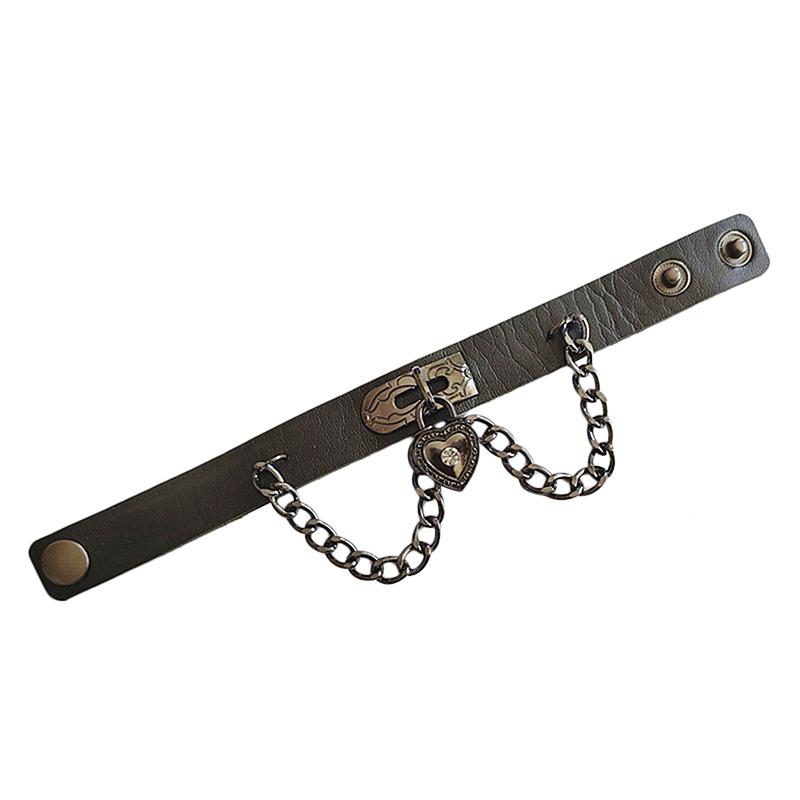 90S  Punk Style Bracelet Personality Pu Leather Three Rows Spikes Square Bracelets Bangle 2024 Party Jewelry Gift