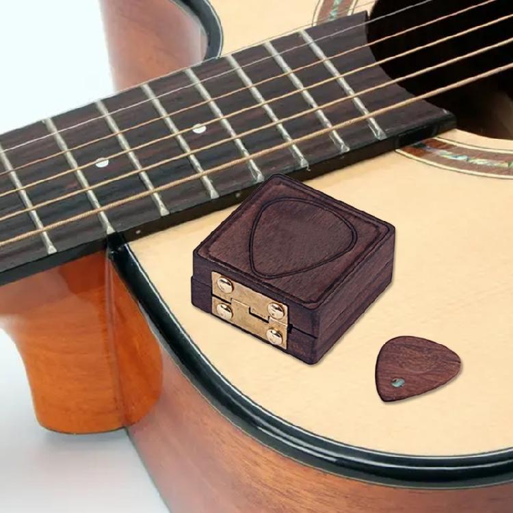 Guitar Pick Box Wooden Guitar Plectrums Storage Box Guitar Plectrums Holder Gift