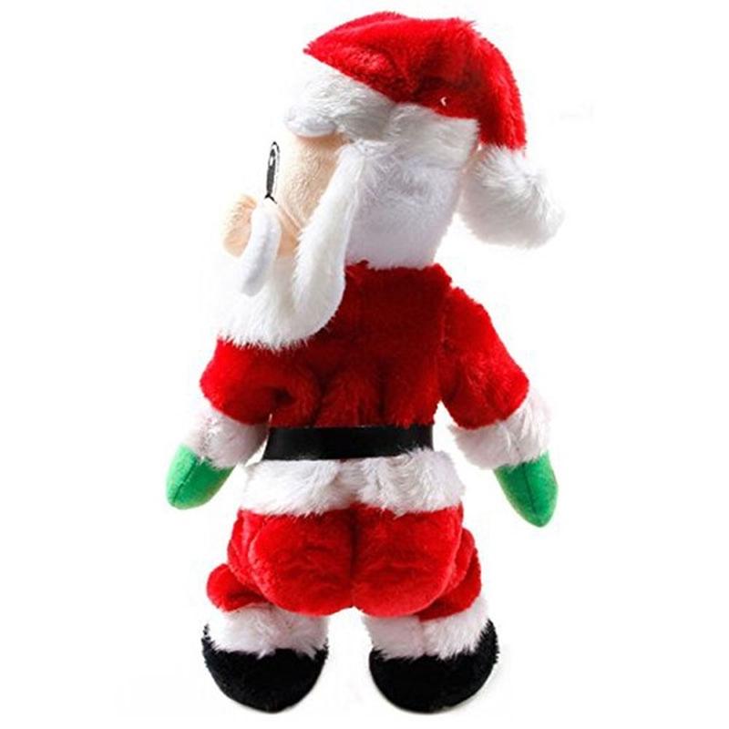 Babbo Natale di Natale con la figura di un fianco contorto che canta giocattoli elettrici per bambini