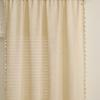 Boho Cotton Linen Curtains, Semi Sheer Natural Fabrics Curtains Tassel Rod Pocket, Farmhouse Curtains for Living Room Bedroom