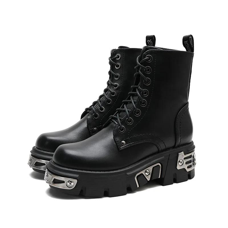 Pantofi Fashion Retro Rock Pentru Bărbați Și Femei Pantofi Noi Dark Punk din Piele Metal Nișă cu Talpă Joasă cu Platformă Pentru Femei