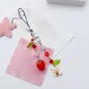 Stylish Phone Chain Strawberry Rabbit Charm Keyring Pendant Beaded Keychain