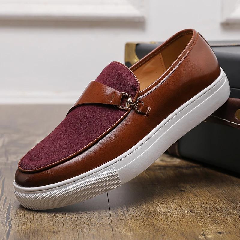 Fashion New Trend Men's Formal Leather Loafers British Party Men Slip-on Shoes Handmade Male Driving Shoes Comfy Moccasins Casual Flats
