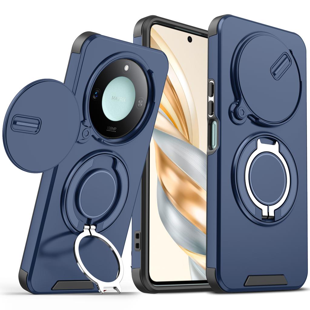 For Honor Magic6 Lite Case Honor X9B Cover Magic 6 Lite Magnetic Ring Armor Slide Camera Lens Case Magsafe Wireless Charge Cover