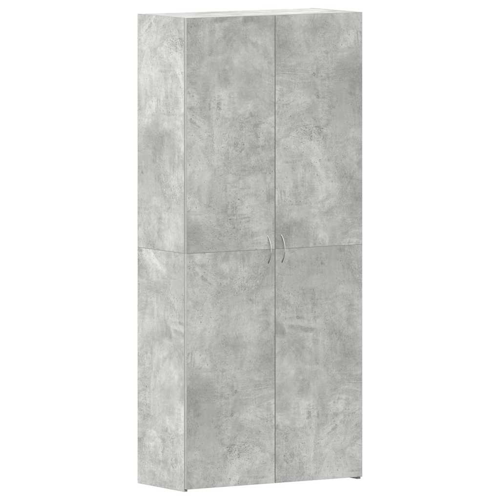 Shoe Cabinet with Shelf Gray 80 x 35.5 x 180 cm Engineered Wood