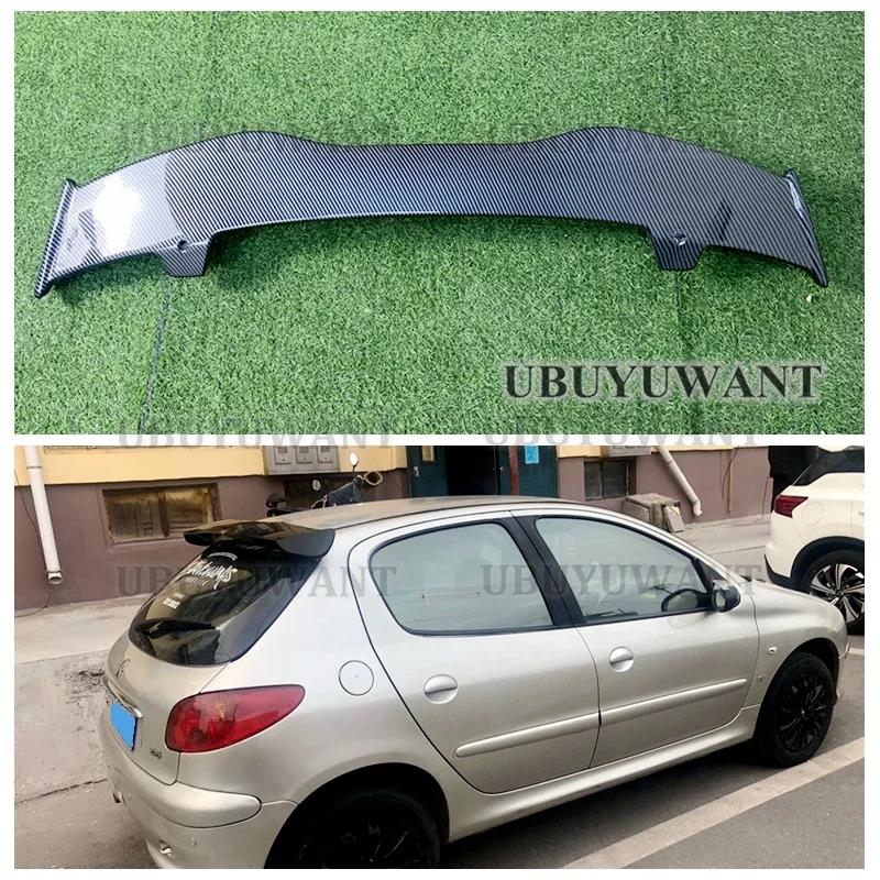 Für Peugeot 206 207 208 308 Spoiler 2005 2006-2022 ABS-Kunststoff Karbonfaser-Optik Schrägheck Dach Heckflügel Karosserie-Kit ZubehörGutes Produkt