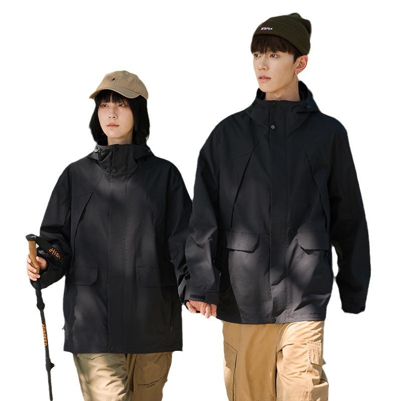 Korean Style Men's Loose Fit Outdoor Suit: 3-in-1 Winter Windbreaker