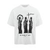 New Power of Faith American Vintage Short Sleeve Loose Retro T-shirt for Both Men Women Versatile and Personalized for Couples