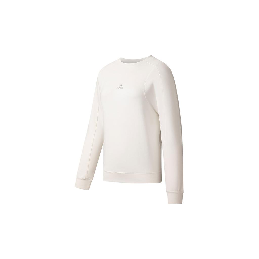 Li Ning Fitness Series Sweatshirts Women's Ivory Crew Neck Moderate Regular AWDS776-1
