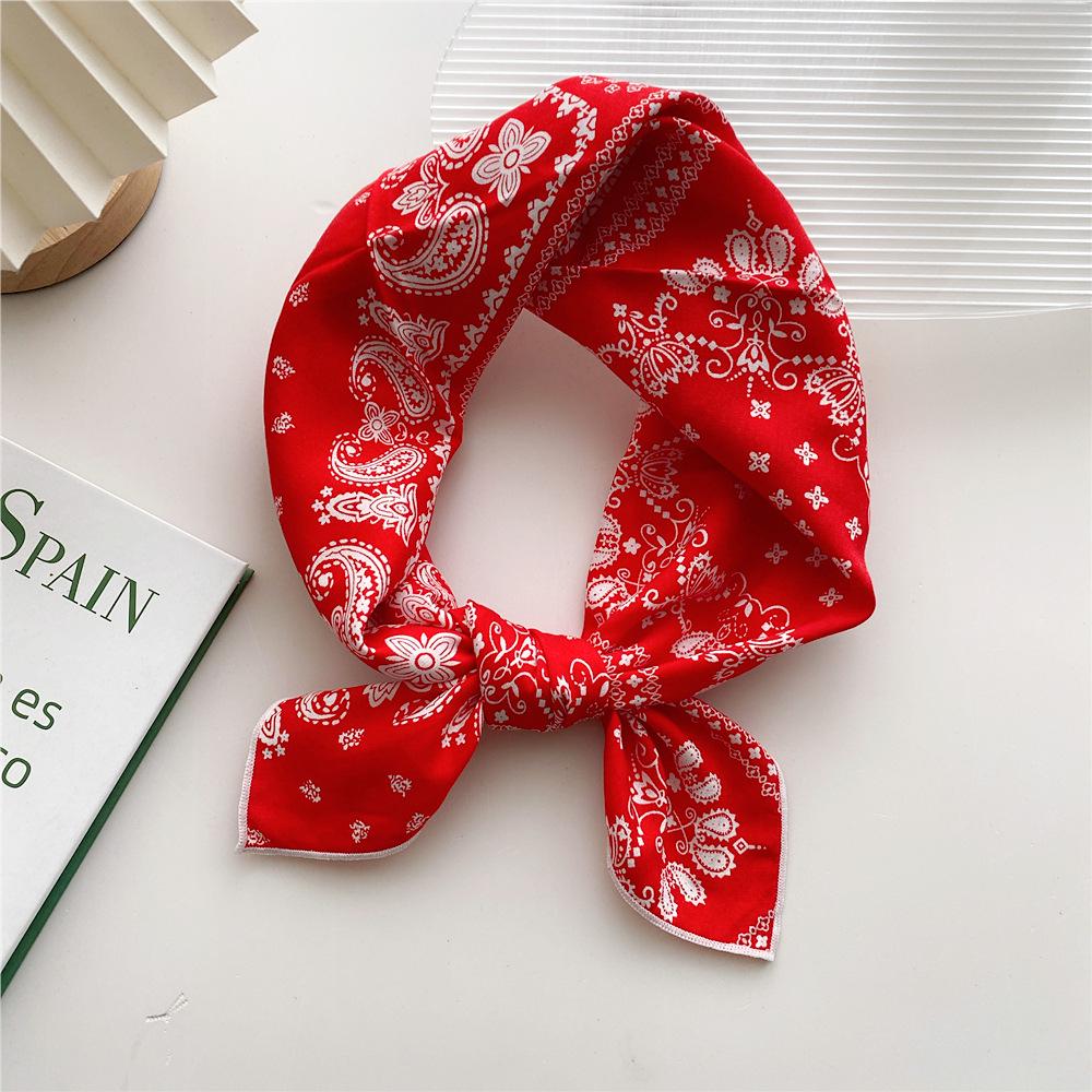 Women's Spring & Autumn Cotton-Linen Silk Square Scarf - Korean Style, Versatile Fashion Accessory & Hair Band