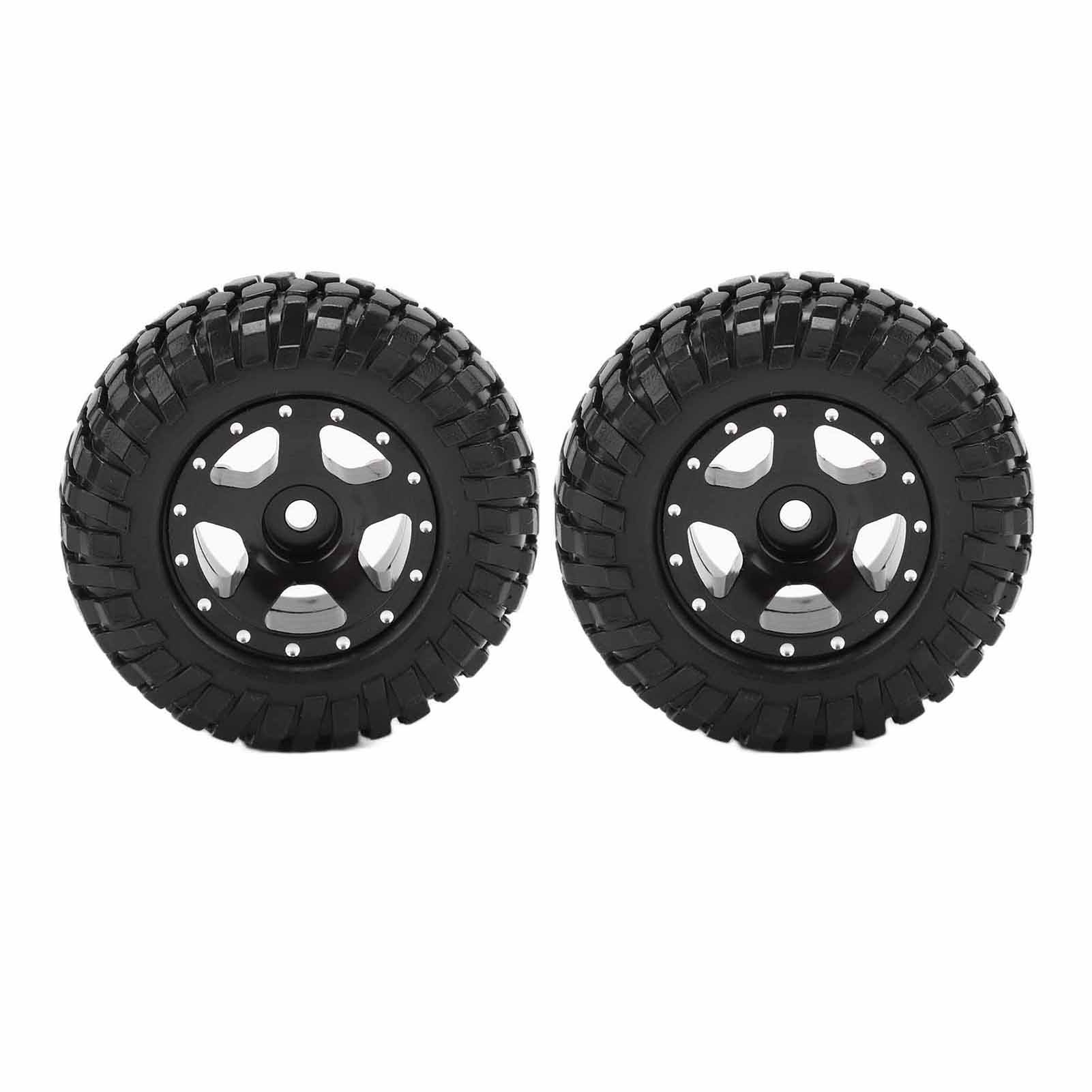 

2Pcs RC Wheels Metal Remote Control Car Tires Replacement Parts for Axial SCX24 90081Black чорний