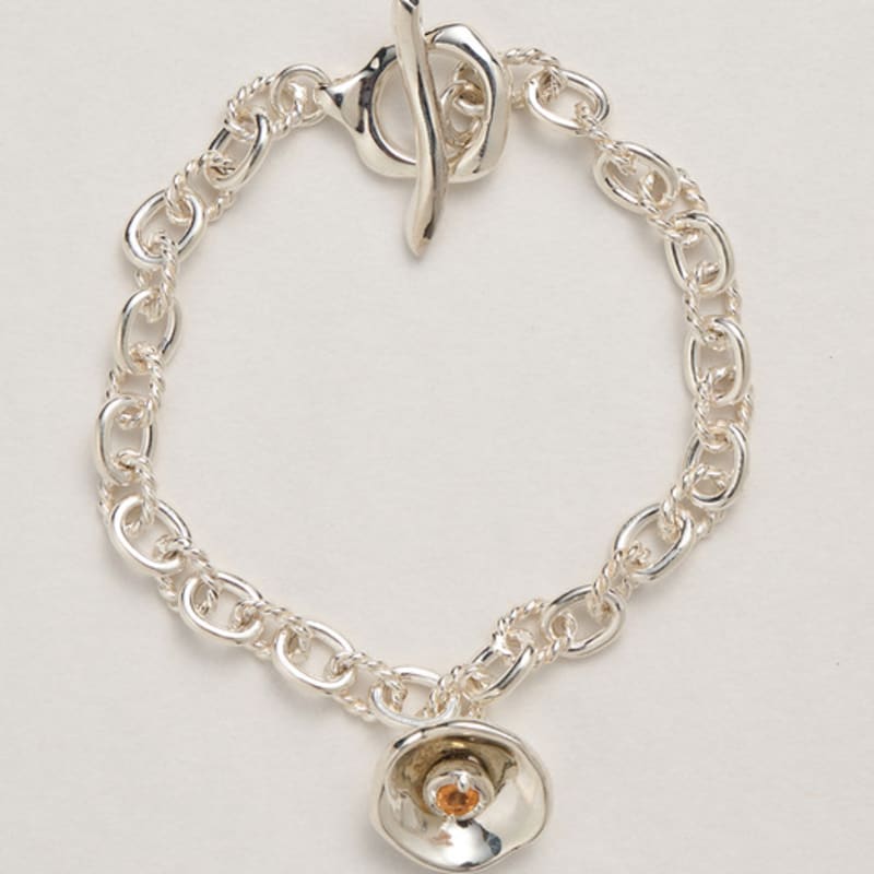 

лієрсі квітка гібіску. M ланцюжковий браслет (натуральний камінь 7 кольорів) Zircon-White