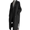 Korean Style Women's Long Tie-Waist Wool Coat