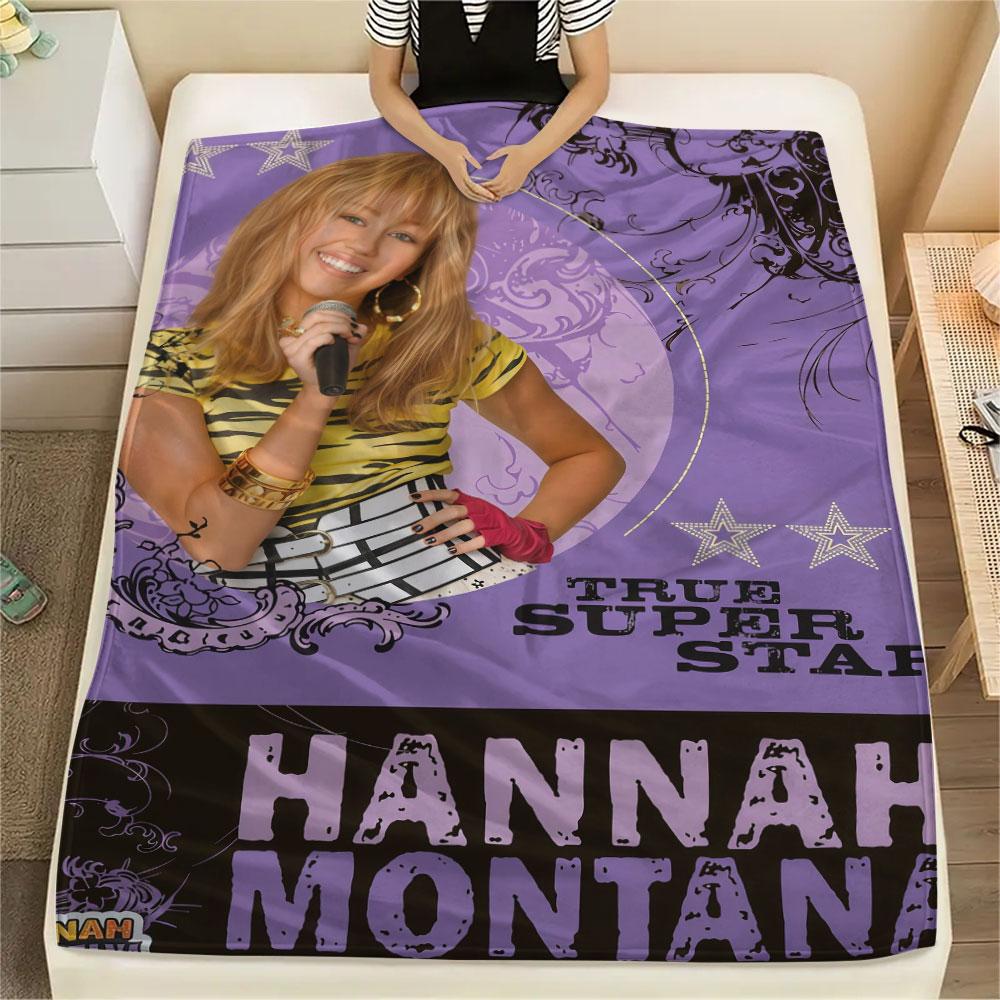 Miley Stewart Printed Flannel Blanket, Soft Throw for Bedroom Sofa, Washable, Fan Merchandise, Great Gift.