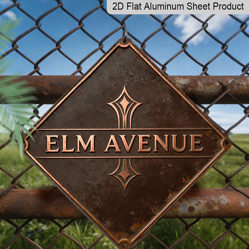 

2D Flat, 1pc, Elm Avenue Theme, Wall Decor Gift for Urban Culture Lovers, Vintage Metal Sign, Suitable for Study, Office, Hallway, Display Area, Cafe 20*20cm