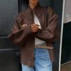 Women's Fashion Casual Solid Color Stand Collar Long Sleeve Cardigan Zipper Knitted Jacket